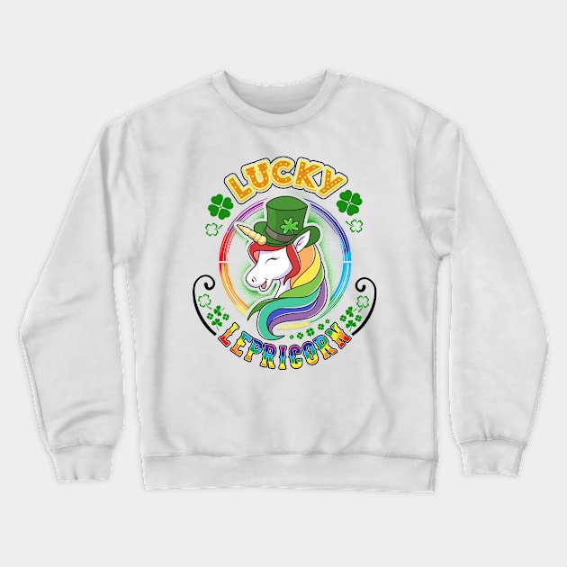 Lucky Lepricorn Kids T-shirts Crewneck Sweatshirt by KsuAnn